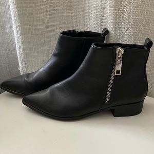 Black zip up booties size 8